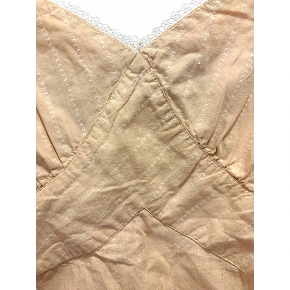Venezia Cottagecore Tank Top Size 20 Peach Lace Trim Cotton Fairycore Boho Cami - Picture 4 of 15